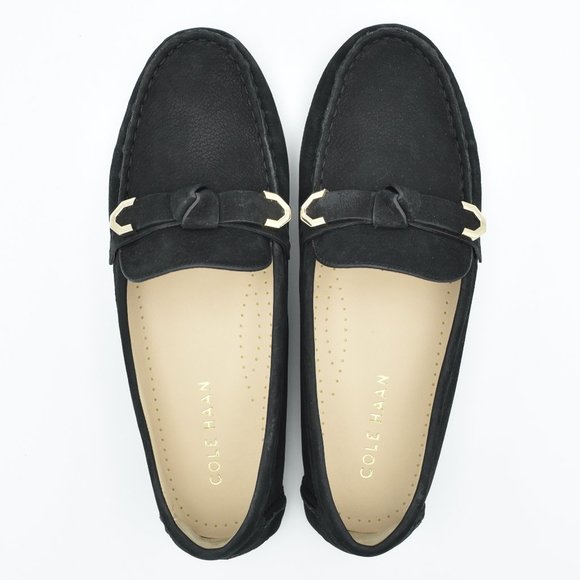 Cole Haan Women's Evelyn Bow Driver Driving Style Loafer, Black Nubuck, Size 7B - Picture 8 of 16